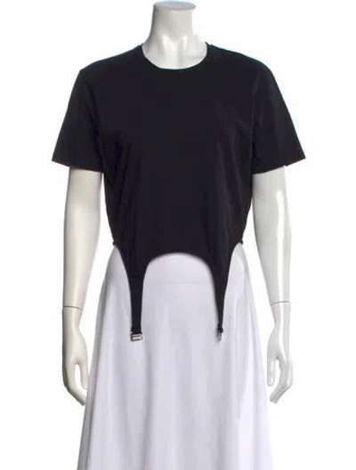 Pre-owned Dion Lee Crew Neck Short Sleeve T-shirt In Black