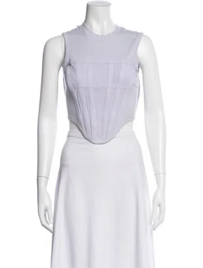 Pre-owned Dion Lee Crew Neck Sleeveless Crop Top In Gray