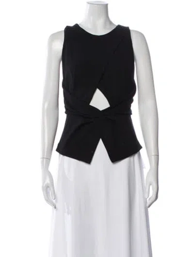 Pre-owned Dion Lee Crew Neck Sleeveless Top In Black