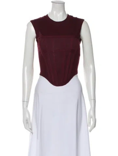 Pre-owned Dion Lee Crew Neck Sleeveless Top In Burgundy