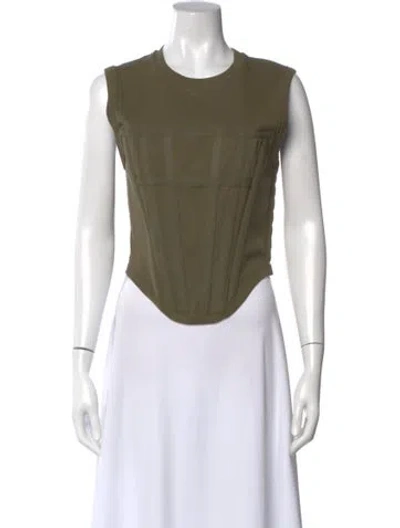 Pre-owned Dion Lee Crew Neck Sleeveless Top In Green