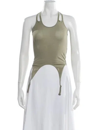 Pre-owned Dion Lee Crew Neck Sleeveless Top In Green