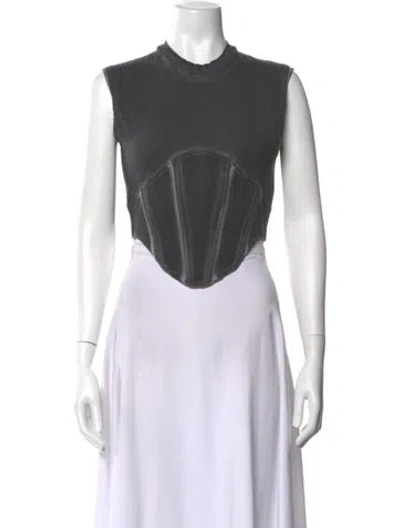 Pre-owned Dion Lee Crew Neck Sleeveless Top In Grey