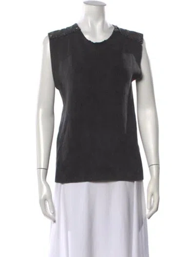 Pre-owned Dion Lee Crew Neck Sleeveless Top In Grey