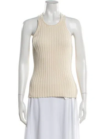 Pre-owned Dion Lee Crew Neck Sleeveless Top In Neutral