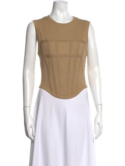 Pre-owned Dion Lee Crew Neck Sleeveless Top In Neutrals