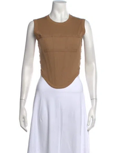 Pre-owned Dion Lee Crew Neck Sleeveless Top In Neutrals