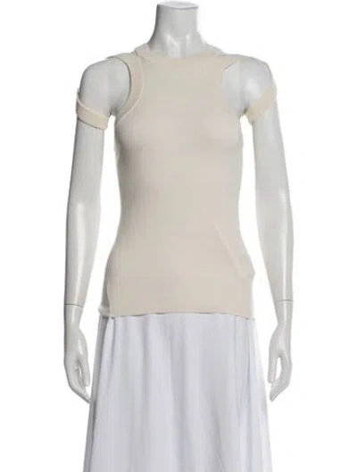 Pre-owned Dion Lee Crew Neck Sleeveless Top In Neutrals