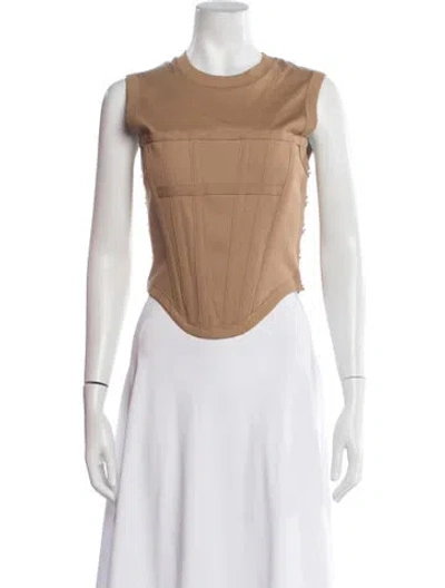 Pre-owned Dion Lee Crew Neck Sleeveless Top W/ Tags In Neutrals