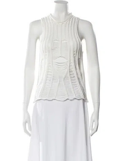 Pre-owned Dion Lee Crew Neck Sleeveless Top W/ Tags In White