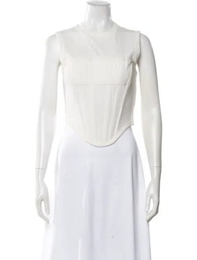 Pre-owned Dion Lee Crew Neck Sleeveless Top In White