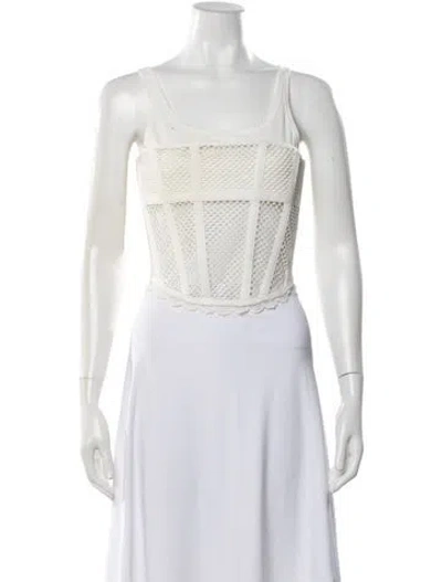 Pre-owned Dion Lee Crew Neck Sleeveless Top In White
