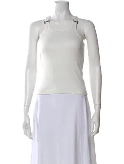 Pre-owned Dion Lee Crew Neck Sleeveless Top In White
