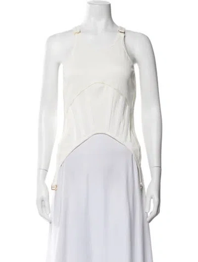 Pre-owned Dion Lee Crew Neck Sleeveless Top In White
