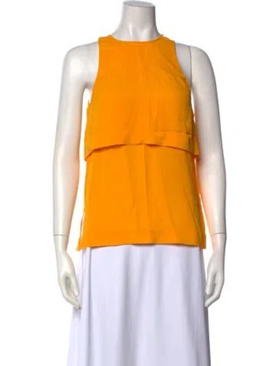 Pre-owned Dion Lee Crew Neck Sleeveless Top In Yellow