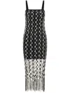 Dion Lee Crochet-net Layered Midi Dress In Black