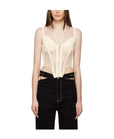 Dion Lee Off-white Coral Corset In Cream