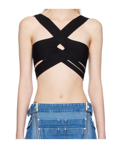 Dion Lee Crop Top In Black/black