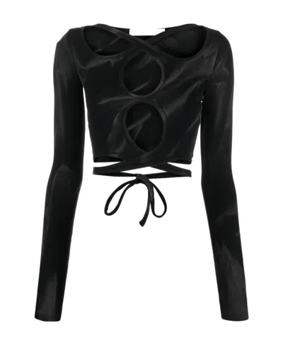 Dion Lee Cut-out Cropped Top In Black