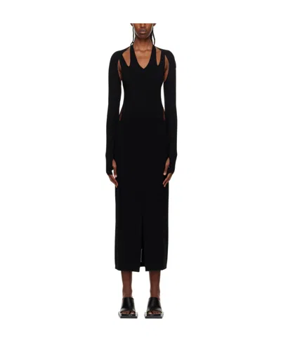 Dion Lee Cut Out-detail Knitted Midi Dress In Black