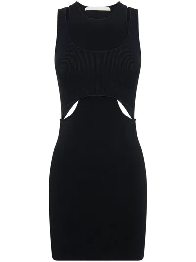 Dion Lee Cut-out Detail Layered Mini Dress In Black