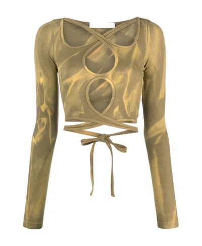 Dion Lee Cut-out Detail Long-sleeve Top In Multicolor