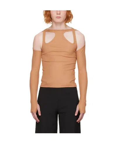 Dion Lee Cut-out Detail Long-sleeve Top In Nude