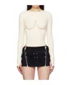 Dion Lee Double Underwire Knit Bodysuit In White