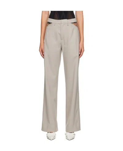 Dion Lee Cut-out Wool Tousers In Nude