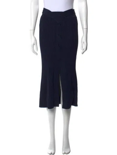 Pre-owned Dion Lee Cutout Accent Midi Length Skirt In Blue