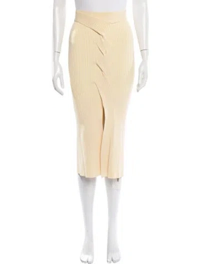 Pre-owned Dion Lee Cutout Accent Midi Length Skirt In Yellow
