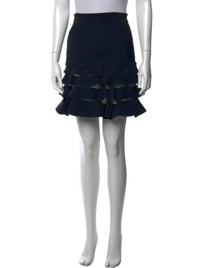 Pre-owned Dion Lee Cutout Accent Mini Skirt In Black/blue