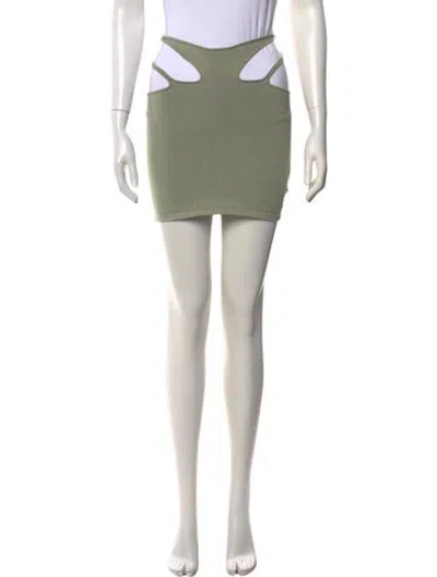 Pre-owned Dion Lee Cutout Accent Mini Skirt In Green