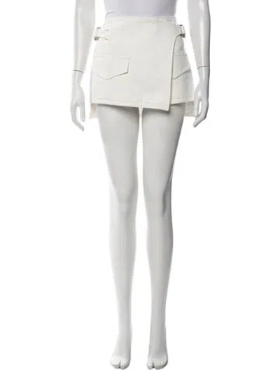 Pre-owned Dion Lee Cutout Accent Mini Skirt In Neutrals