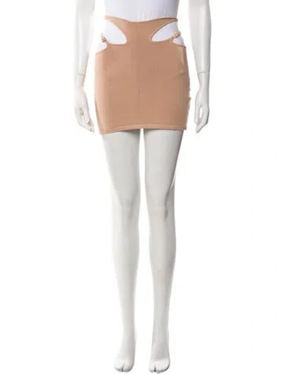 Pre-owned Dion Lee Cutout Accent Mini Skirt W/ Tags In Neutral