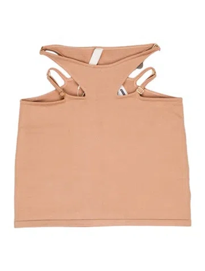 Pre-owned Dion Lee Cutout Accent Mini Skirt W/ Tags In Neutral