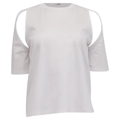 Dion Lee Cutout Accent T-shirt In White Cotton