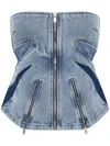 Dion Lee Woman Top Blue Size 6 Cotton In Blue