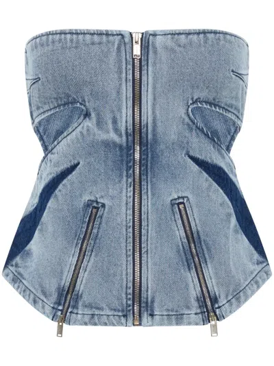 DION LEE DARTED DENIM CORSET