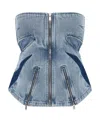 Dion Lee Darted Denim Corset In Blue