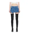 Dion Lee Blue Darted Denim Miniskirt In Multicolor
