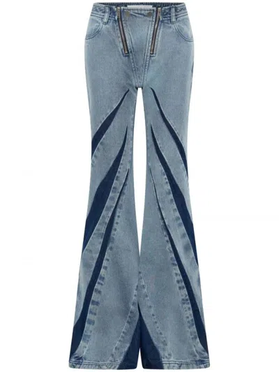 Dion Lee Darted Flared Jeans In Gray
