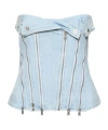 Dion Lee Zippered Denim Bustier In Blue