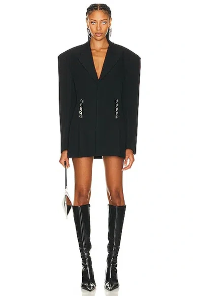 Dion Lee Diamond-stud Oversized Blazer In Black