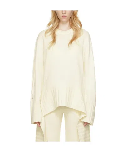 Dion Lee Distressed-finish Long-sleeved Jumper In White