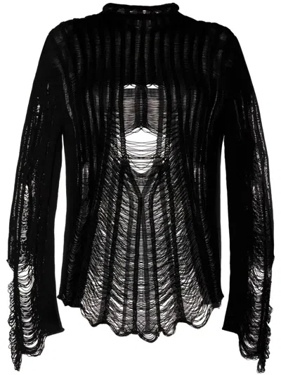 Dion Lee Distressed Float Jumper In Black