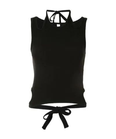 Dion Lee Double-tie Collar-wound Jacket In Black