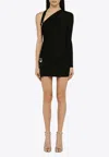 Dion Lee Black Viscose Ruffled Mini Dress In Black