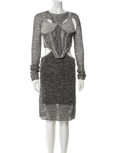 Pre-owned Dion Lee Dress Set In Gray