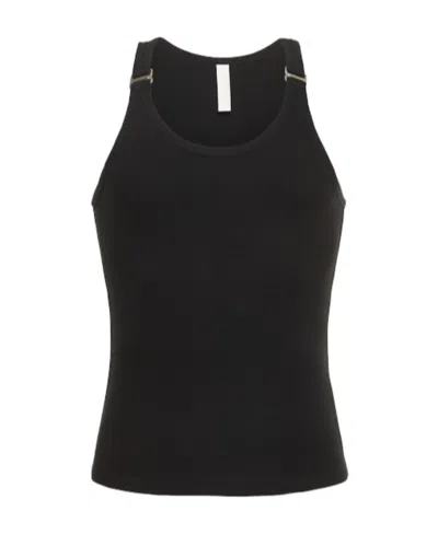 Dion Lee E-hook Ribbed Cotton Vest In Black